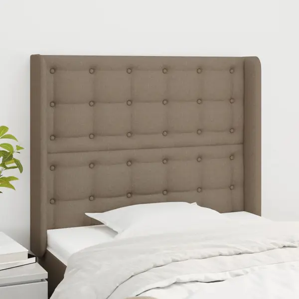 Gossi tablie de pat cu aripioare gri taupe 83x16x118/128 cm textil