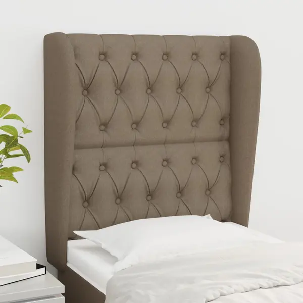 Gossi tablie de pat cu aripioare gri taupe 83x23x118/128 cm textil