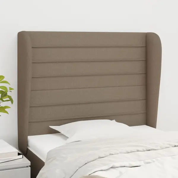 Gossi tablie de pat cu aripioare gri taupe 83x23x118/128 cm textil