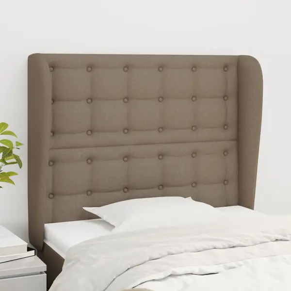 Gossi tablie de pat cu aripioare gri taupe 83x23x118/128 cm textil