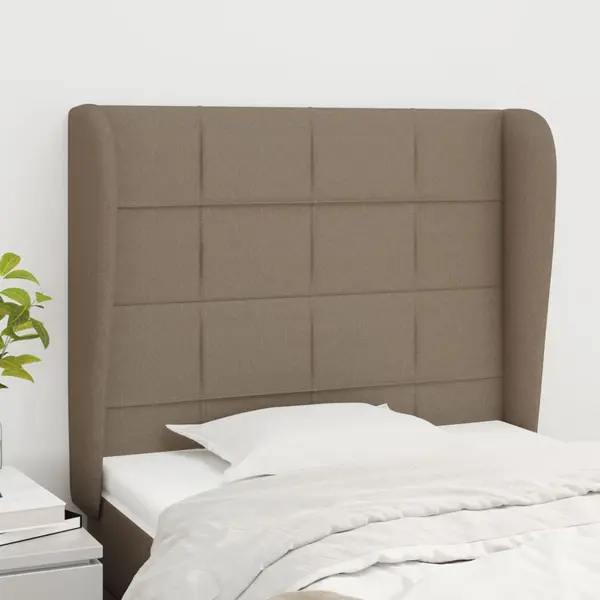 Gossi tablie de pat cu aripioare gri taupe 83x23x118/128 cm textil