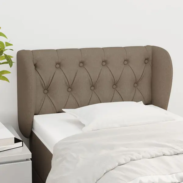 Gossi tablie de pat cu aripioare gri taupe 83x23x78/88 cm textil