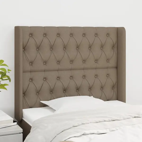 Gossi tablie de pat cu aripioare gri taupe 93x16x118/128 cm textil