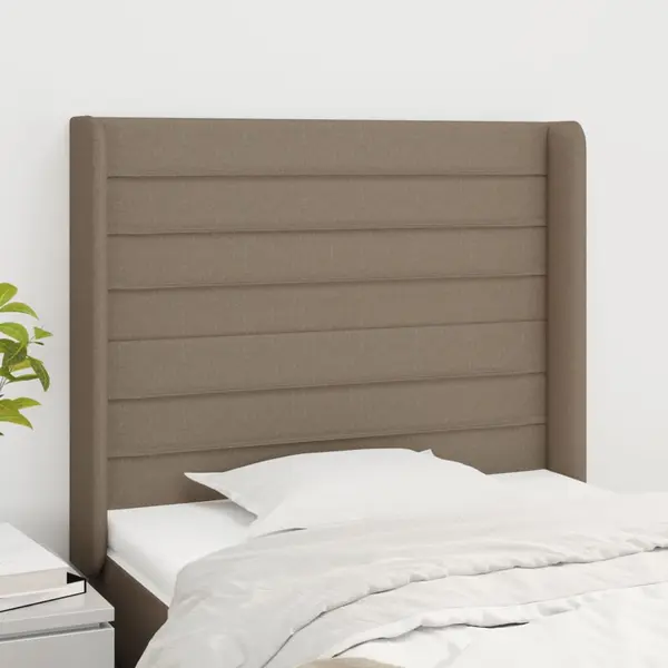 Gossi tablie de pat cu aripioare gri taupe 93x16x118/128 cm textil