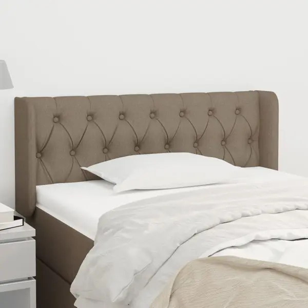 Gossi tablie de pat cu aripioare gri taupe 93x16x78/88 cm textil