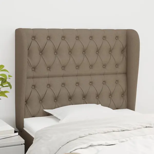 Gossi tablie de pat cu aripioare gri taupe 93x23x118/128 cm textil
