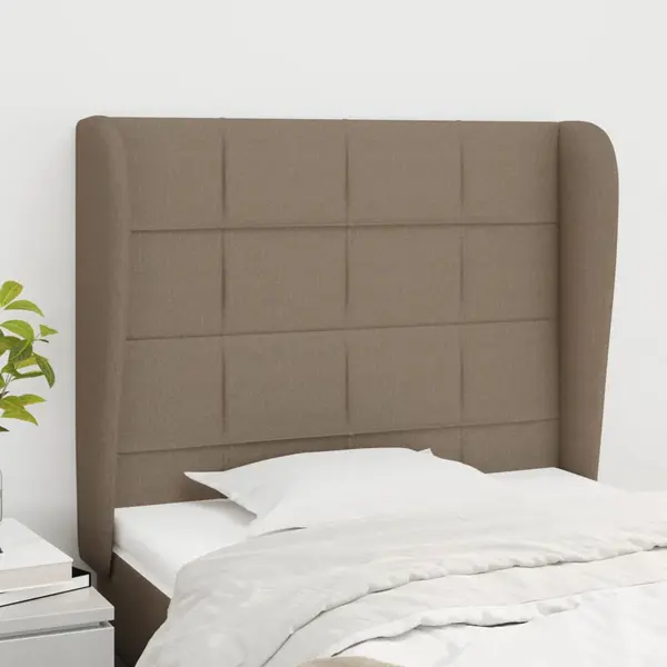 Gossi tablie de pat cu aripioare gri taupe 93x23x118/128 cm textil