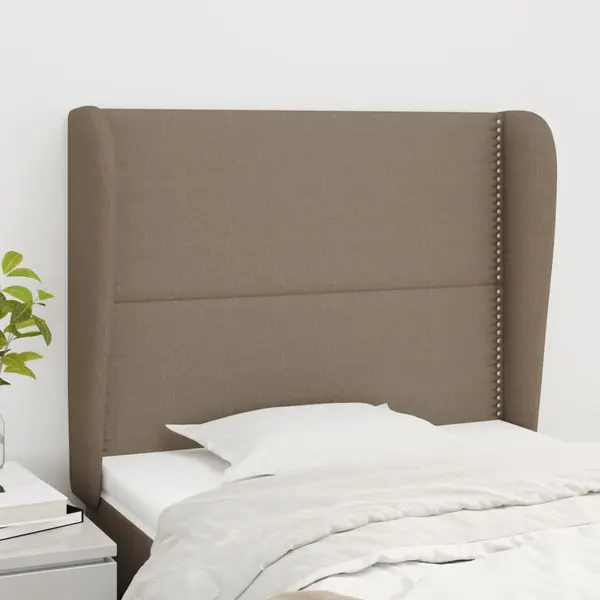 Gossi tablie de pat cu aripioare gri taupe 93x23x118/128 cm textil
