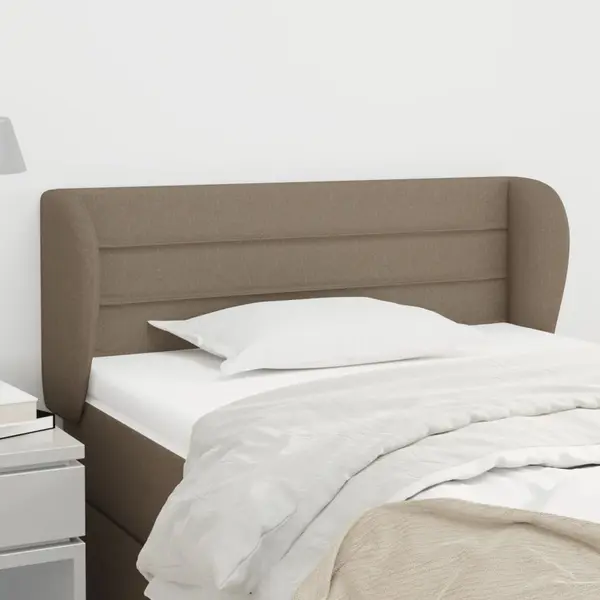 Gossi tablie de pat cu aripioare gri taupe 93x23x78/88 cm textil