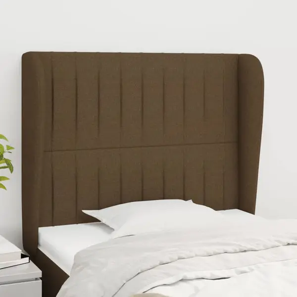 Gossi tablie de pat cu aripioare maro inchis 103x23x118/128 cm textil