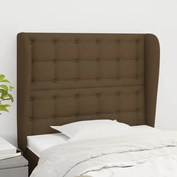 Gossi tablie de pat cu aripioare maro inchis 103x23x118/128 cm textil