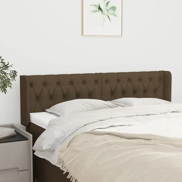 Gossi tablie de pat cu aripioare maro inchis 163x16x78/88 cm textil