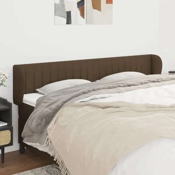Gossi tablie de pat cu aripioare maro inchis 163x23x78/88 cm textil