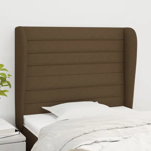 Gossi tablie de pat cu aripioare maro inchis 83x23x118/128 cm textil