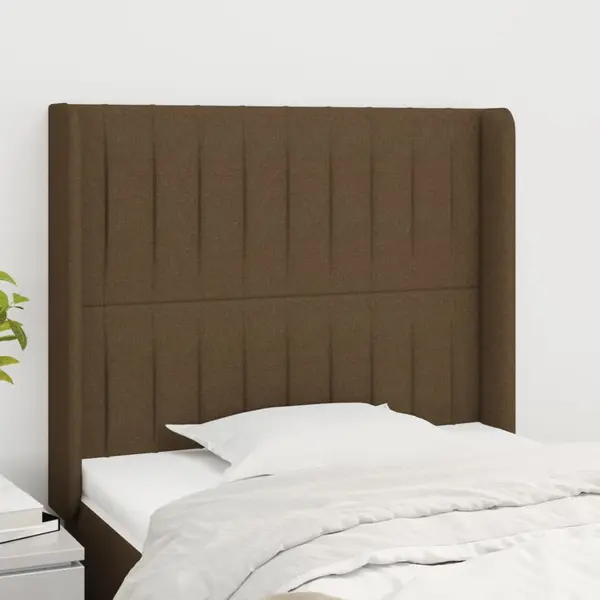 Gossi tablie de pat cu aripioare maro inchis 93x16x118/128 cm textil