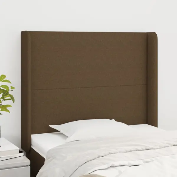 Gossi tablie de pat cu aripioare maro inchis 93x16x118/128 cm textil