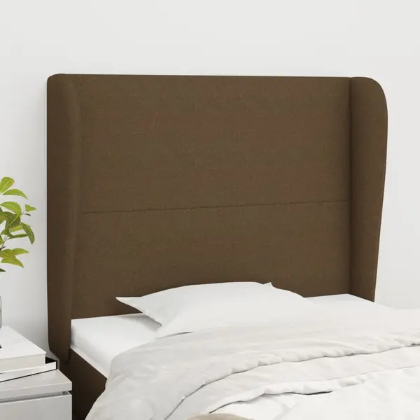 Gossi tablie de pat cu aripioare maro inchis 93x23x118/128 cm textil