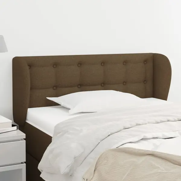 Gossi tablie de pat cu aripioare maro inchis 93x23x78/88 cm textil