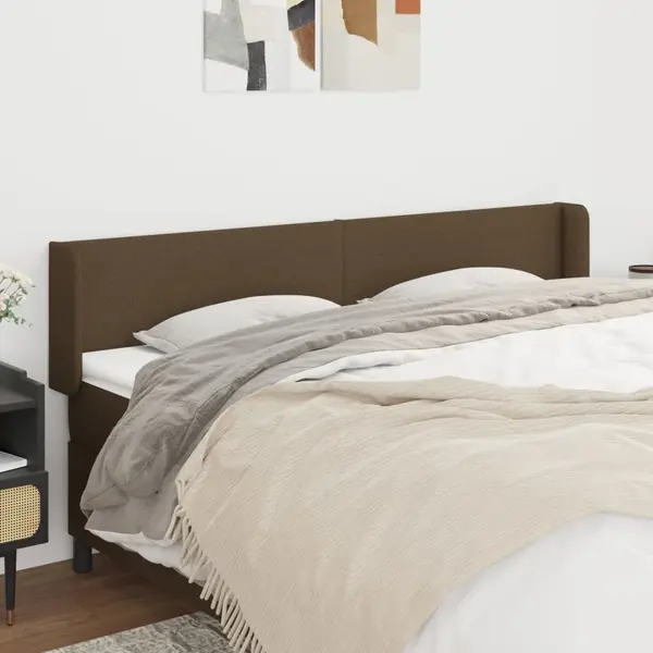Gossi tablie de pat cu aripioare maro inchis183x16x78/88 cm textil