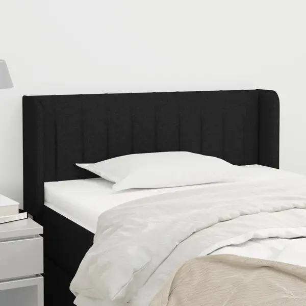 Gossi tablie de pat cu aripioare negru 103x16x78/88 cm textil