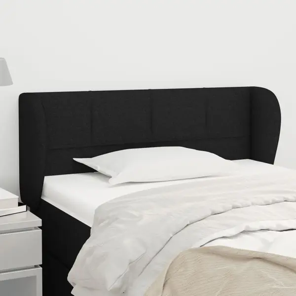 Gossi tablie de pat cu aripioare negru 103x23x78/88 cm textil