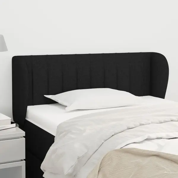 Gossi tablie de pat cu aripioare negru 103x23x78/88 cm textil