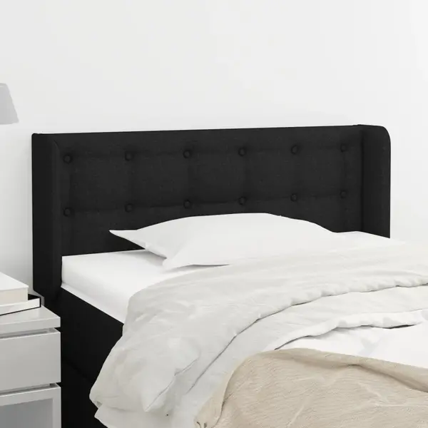 Gossi tablie de pat cu aripioare negru 83x16x78/88 cm textil