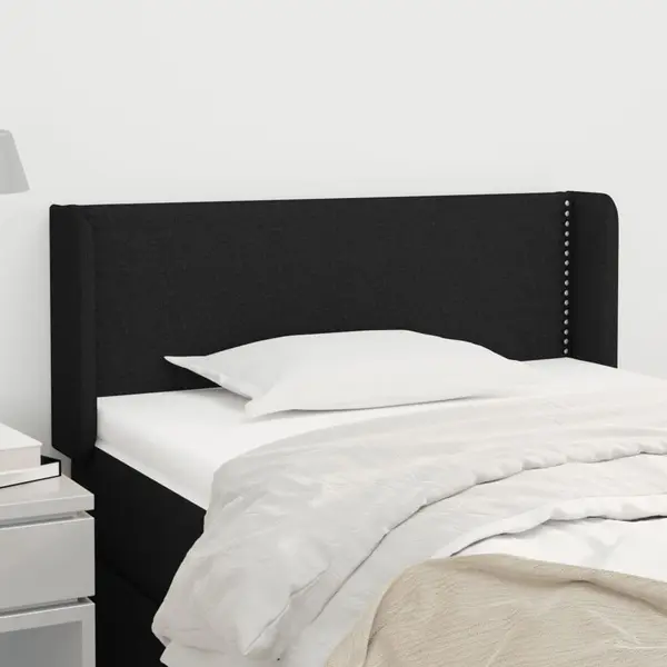 Gossi tablie de pat cu aripioare negru 83x16x78/88 cm textil