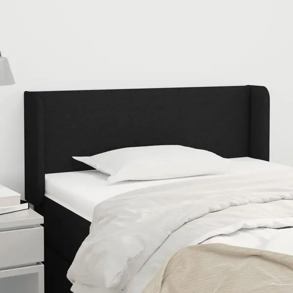 Gossi tablie de pat cu aripioare negru 83x16x78/88 cm textil
