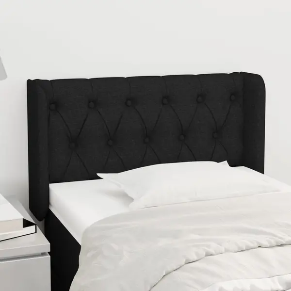 Gossi tablie de pat cu aripioare negru 83x16x78/88 cm textil