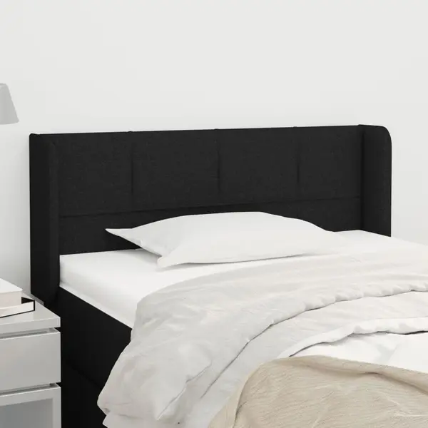 Gossi tablie de pat cu aripioare negru 83x16x78/88 cm textil