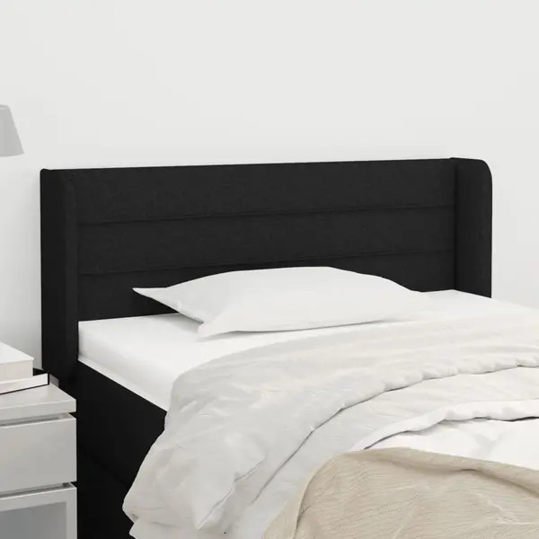 Gossi tablie de pat cu aripioare negru 83x16x78/88 cm textil
