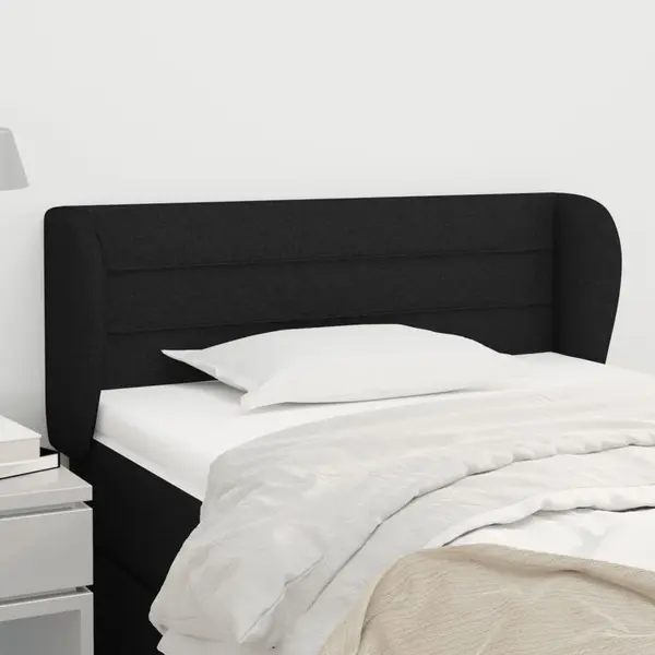 Gossi tablie de pat cu aripioare negru 83x23x78/88 cm material textil