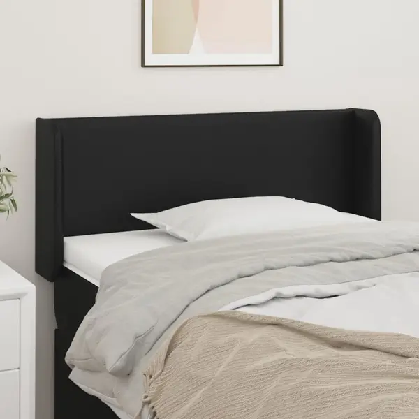 Gossi tablie de pat cu aripioare negru 93x16x78/88 cm piele ecologica