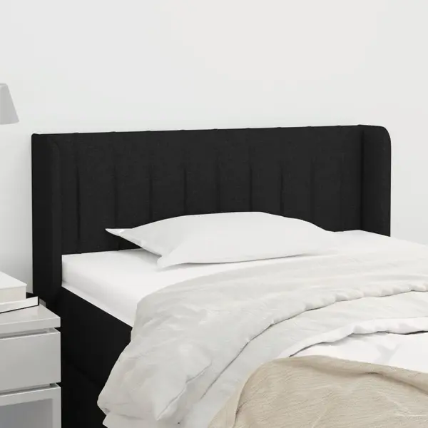 Gossi tablie de pat cu aripioare negru 93x16x78/88 cm textil