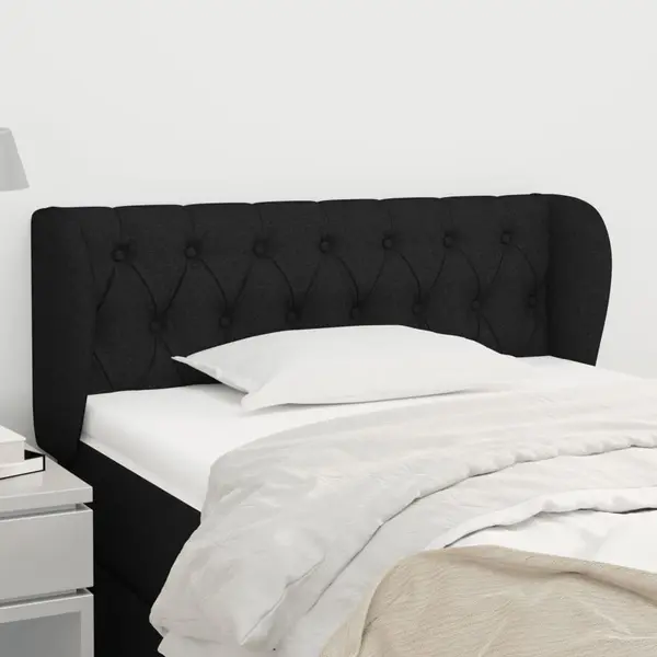 Gossi tablie de pat cu aripioare negru 93x23x78/88 cm textil