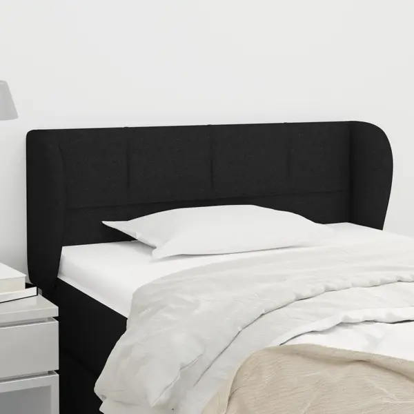 Gossi tablie de pat cu aripioare negru 93x23x78/88 cm textil