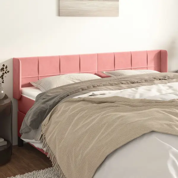 Gossi tablie de pat cu aripioare roz 183x16x78/88 cm catifea