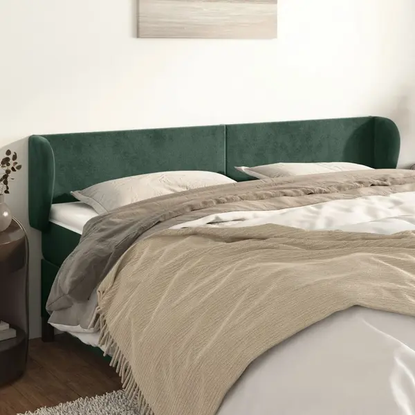 Gossi tablie de pat cu aripioare verde inchis 183x23x78/88 cm catifea