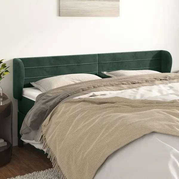Gossi tablie de pat cu aripioare verde inchis 183x23x78/88 cm catifea