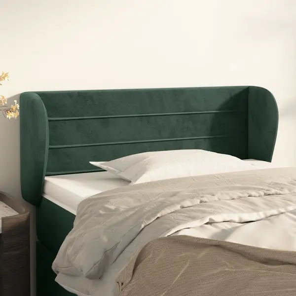 Gossi tablie de pat cu aripioare verde inchis 83x23x78/88 cm catifea