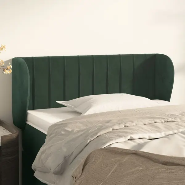 Gossi tablie de pat cu aripioare verde inchis 93x23x78/88 cm catifea