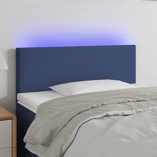 Gossi tablie de pat cu led, albastru, 80x5x78/88 cm, textil
