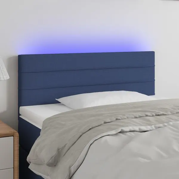 Gossi tablie de pat cu led, albastru, 90x5x78/88 cm, textil
