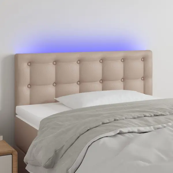 Gossi tablie de pat cu led cappuccino 100x5x78/88 cm piele ecologica