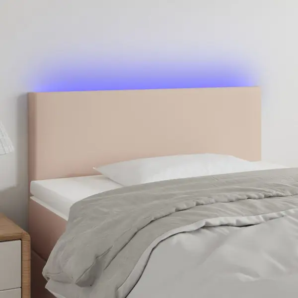 Gossi tablie de pat cu led, cappuccino, 80x5x78/88cm, piele ecologica