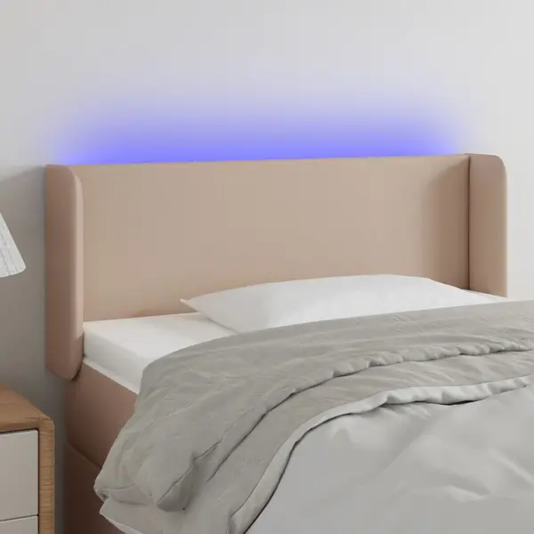 Gossi tablie de pat cu led, cappuccino 83x16x78/88 cm piele ecologica