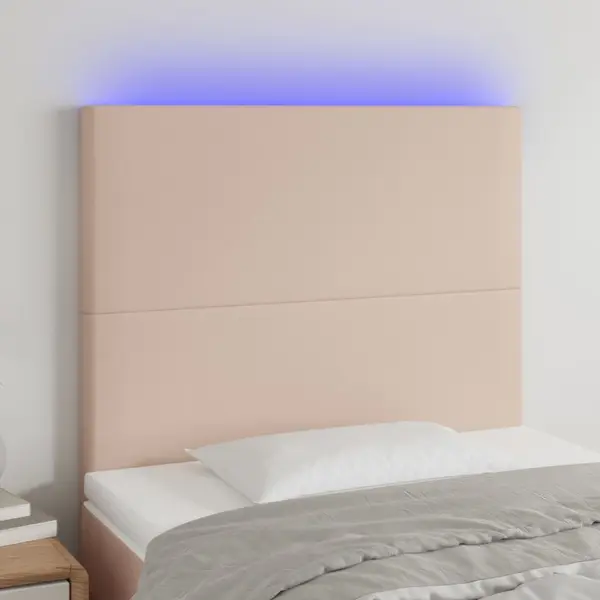 Gossi tablie de pat cu led cappuccino 90x5x118/128cm, piele ecologica