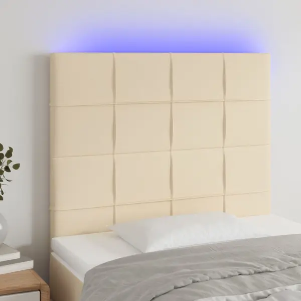 Gossi tablie de pat cu led, crem, 100x5x118/128 cm, textil