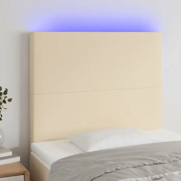 Gossi tablie de pat cu led, crem, 100x5x118/128 cm, textil
